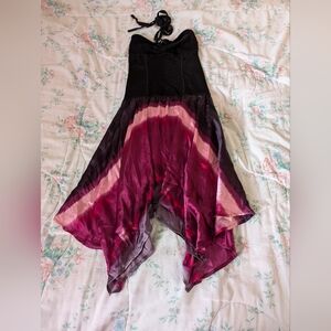 GUC bebe Bandeau Silk Handkerchief Hem Dress